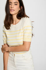 Morgan Camisola de manga curta e riscas Amarelo