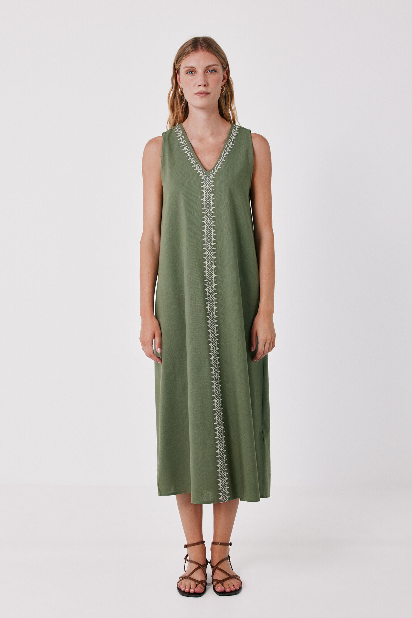 Cortefiel Embroidered dress