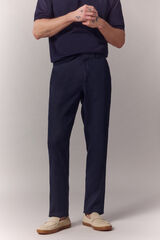 OOTO Linen co-ord tailored trousers Navy