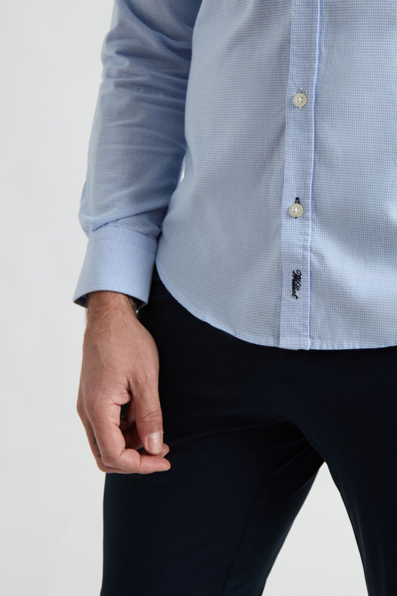 Williot Camisa Mini Pata de Gallo Azul