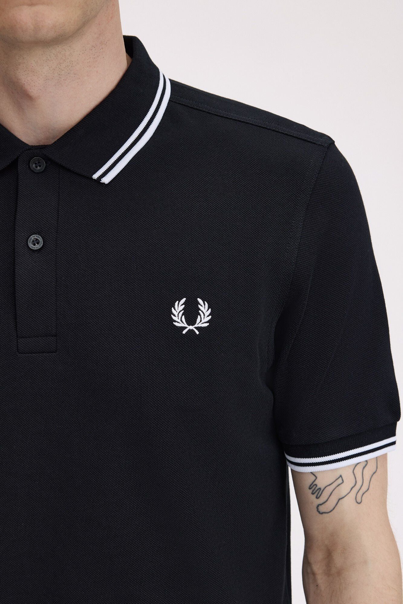 Fred Perry Twin tipped Fred Perry polo shirt Black