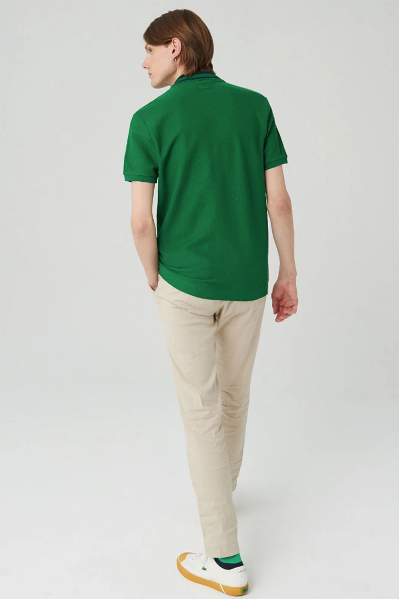 Lacoste Polo oversize con estampado de cocodrilo