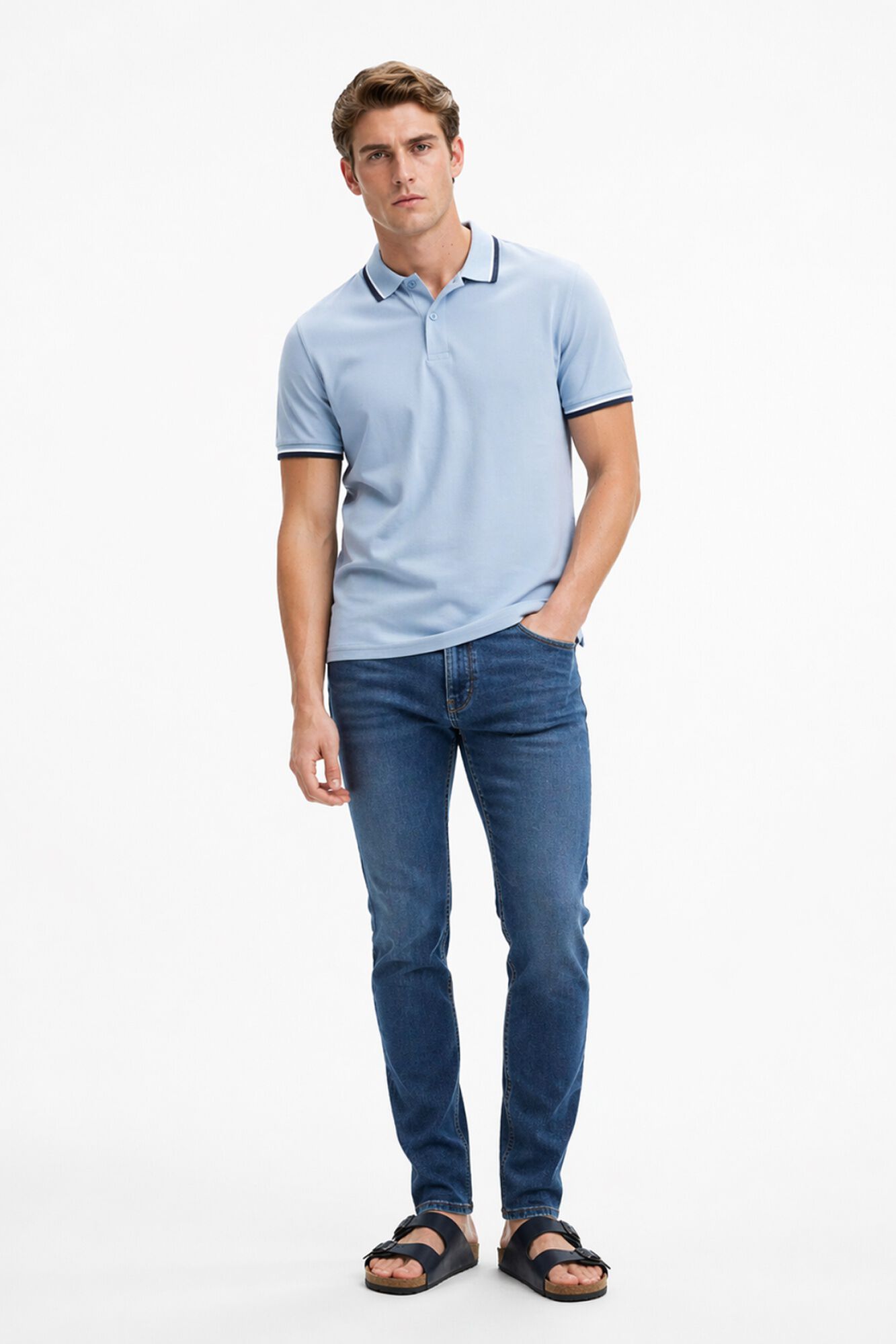 Selected Piqu&eacute; short sleeve polo shirt