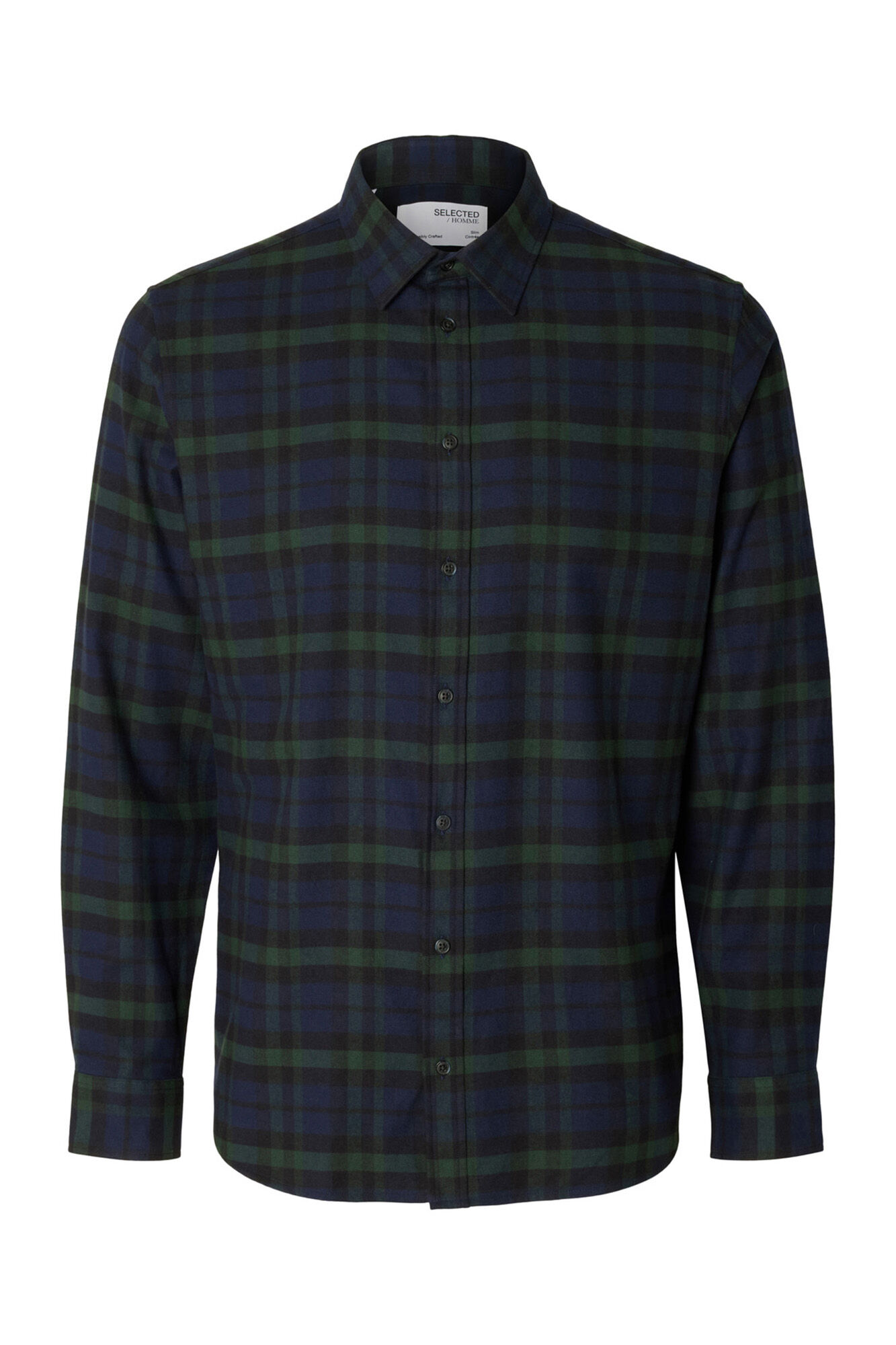 Selected Slim fit long sleeve shirt . Navy