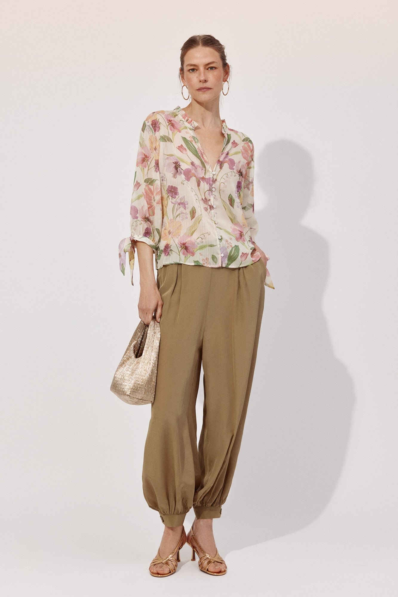 Cortefiel Mini hobo bag Gold