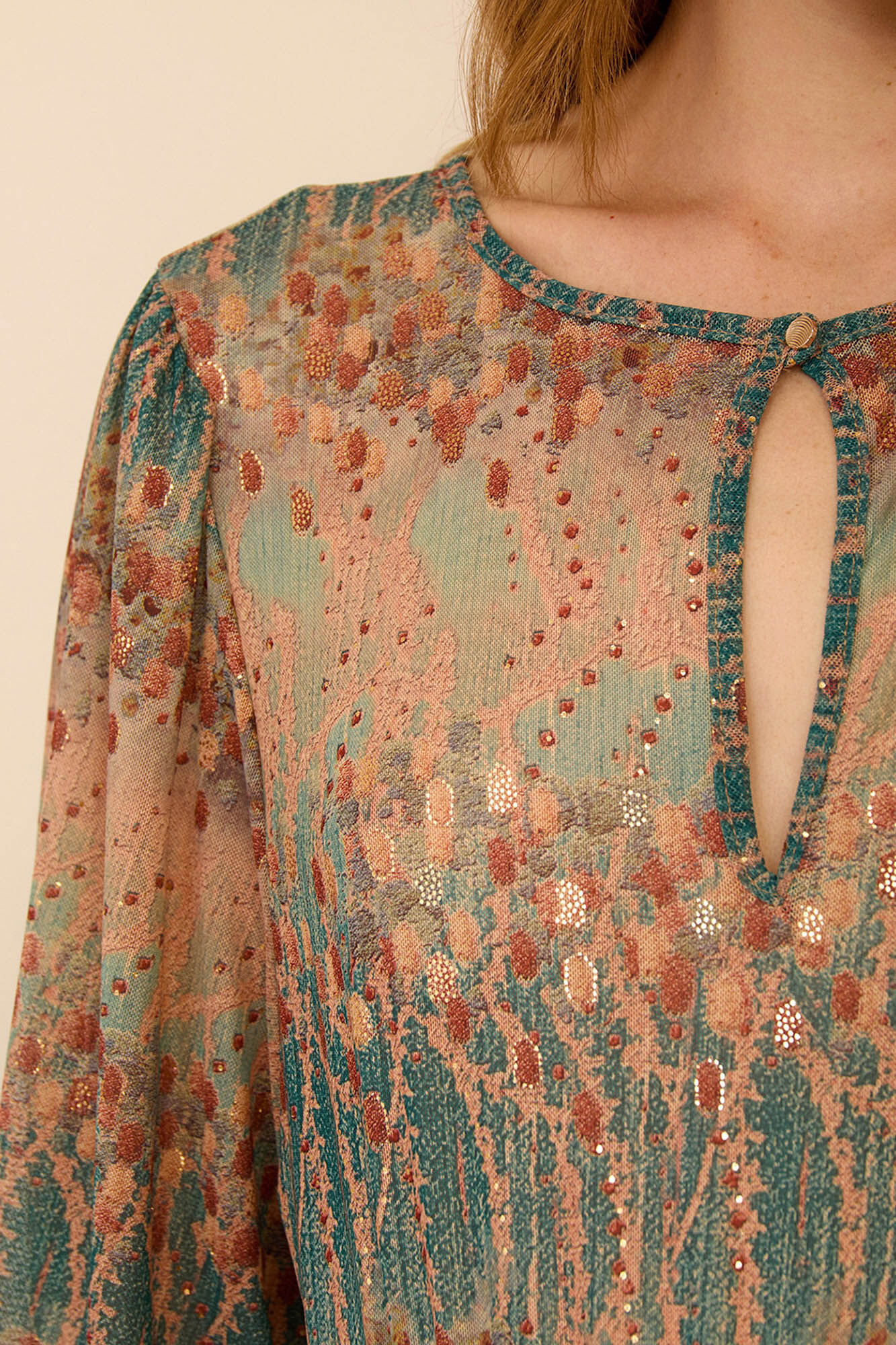 Meisie Vestido midi em tule estampado Multicolorido