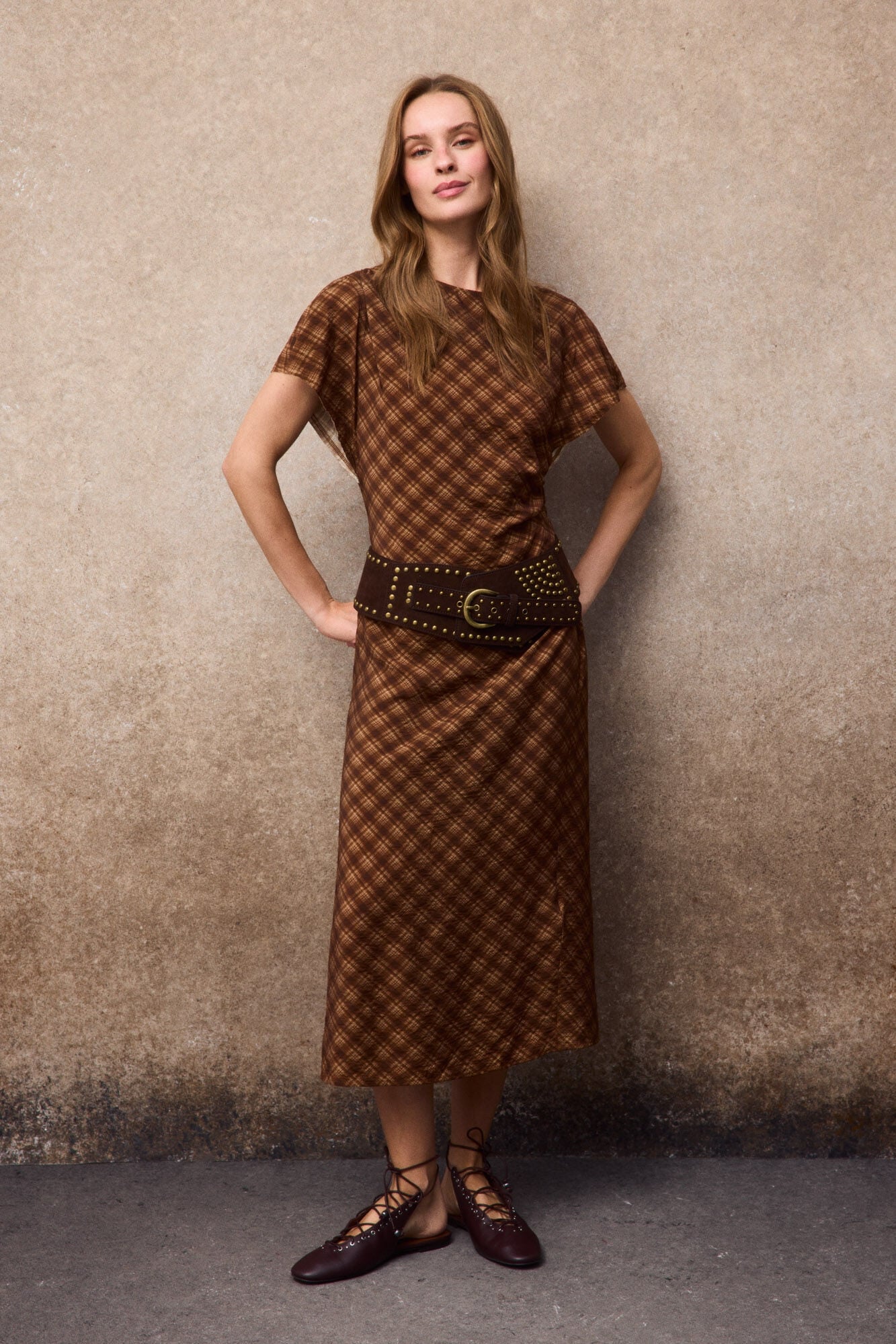 Slowlove Vestido estampado Castanho