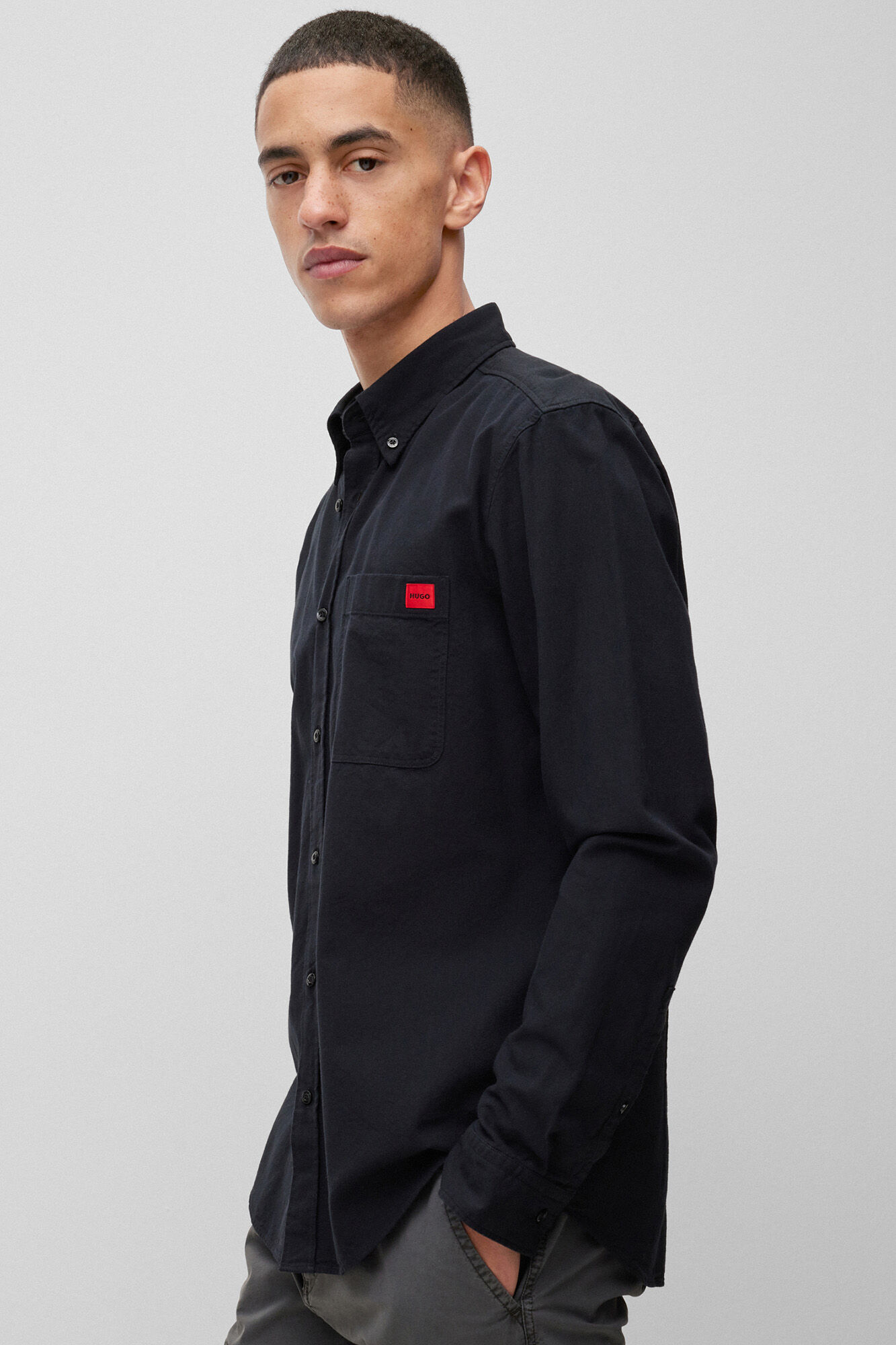 HUGO Long sleeve shirt Black