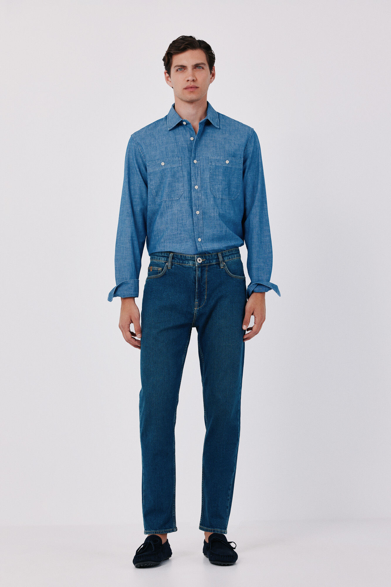 Cortefiel Chambray utility shirt