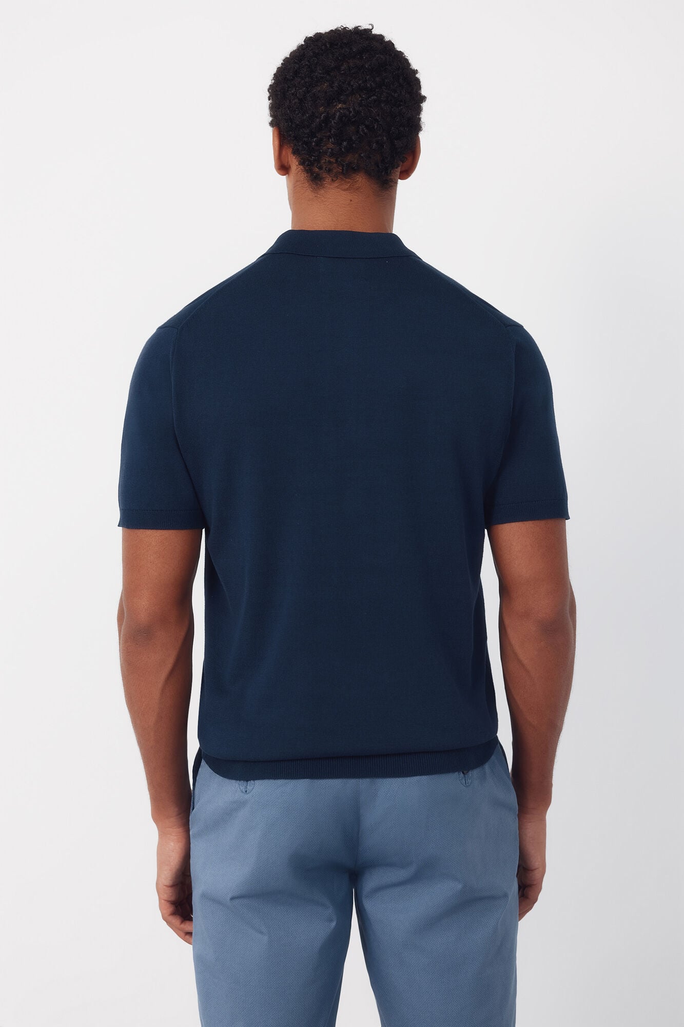 Cortefiel Camisola polo b&aacute;sica de manga curta Azul