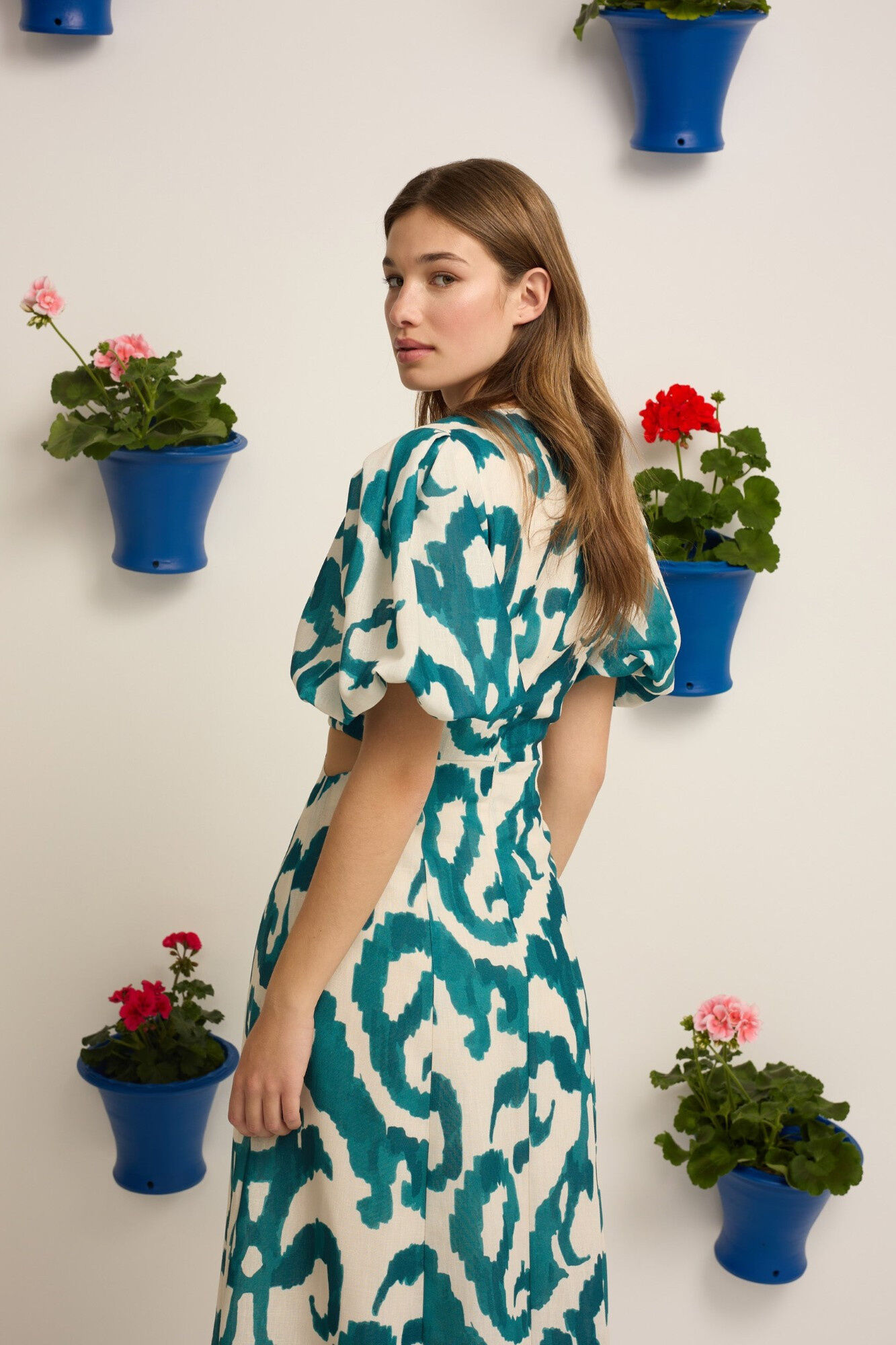 Silbon Vestido Event Collection cut out estampado Verde