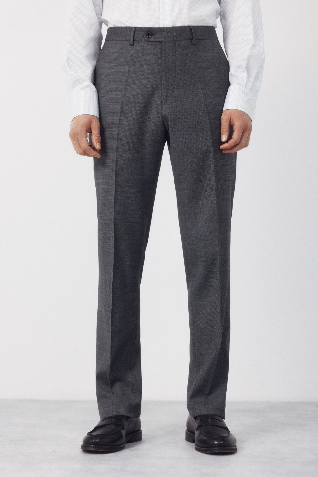 Cortefiel Grey structured dynamic trousers