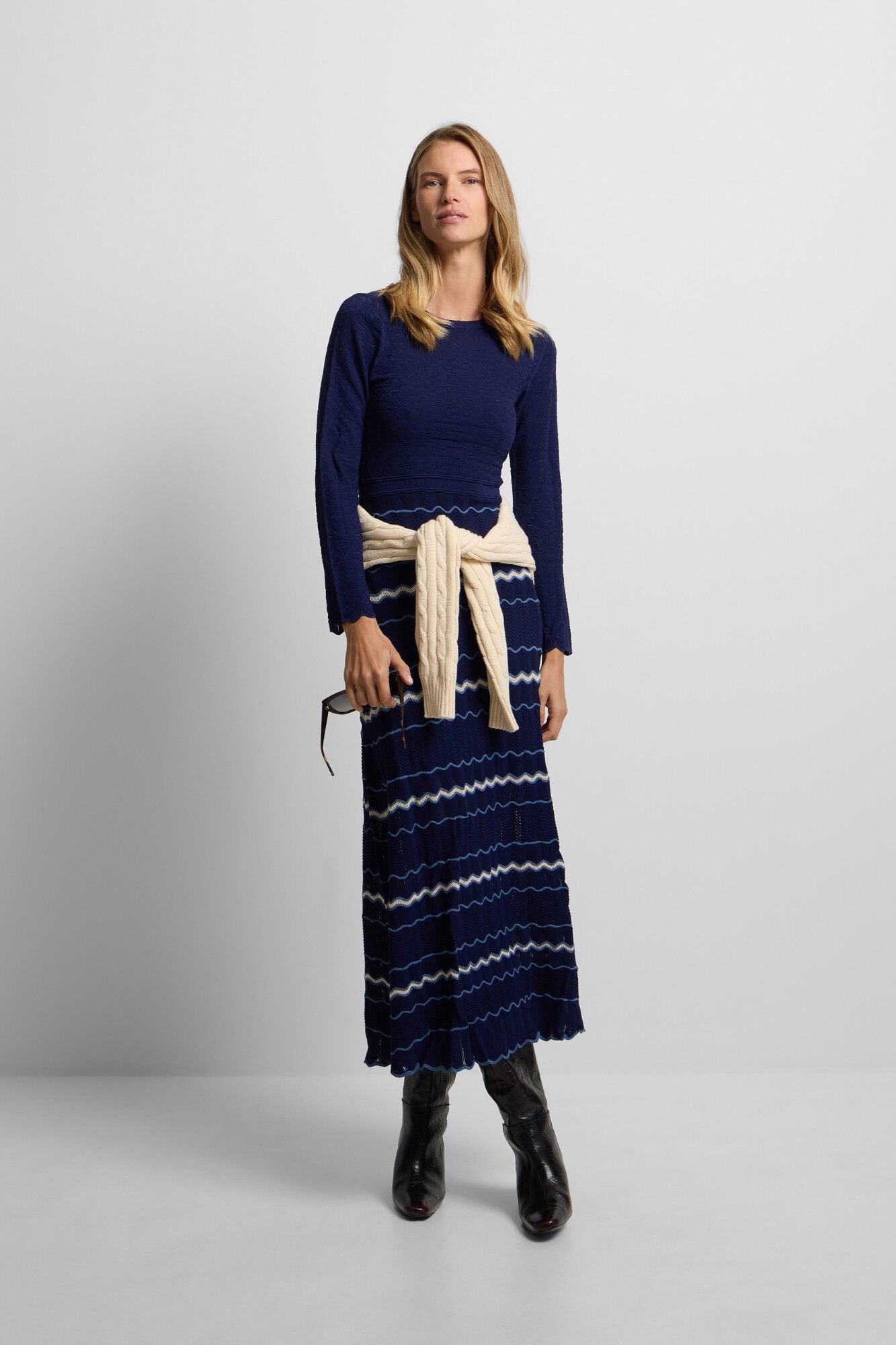 Silbon Herringbone jersey-knit dress