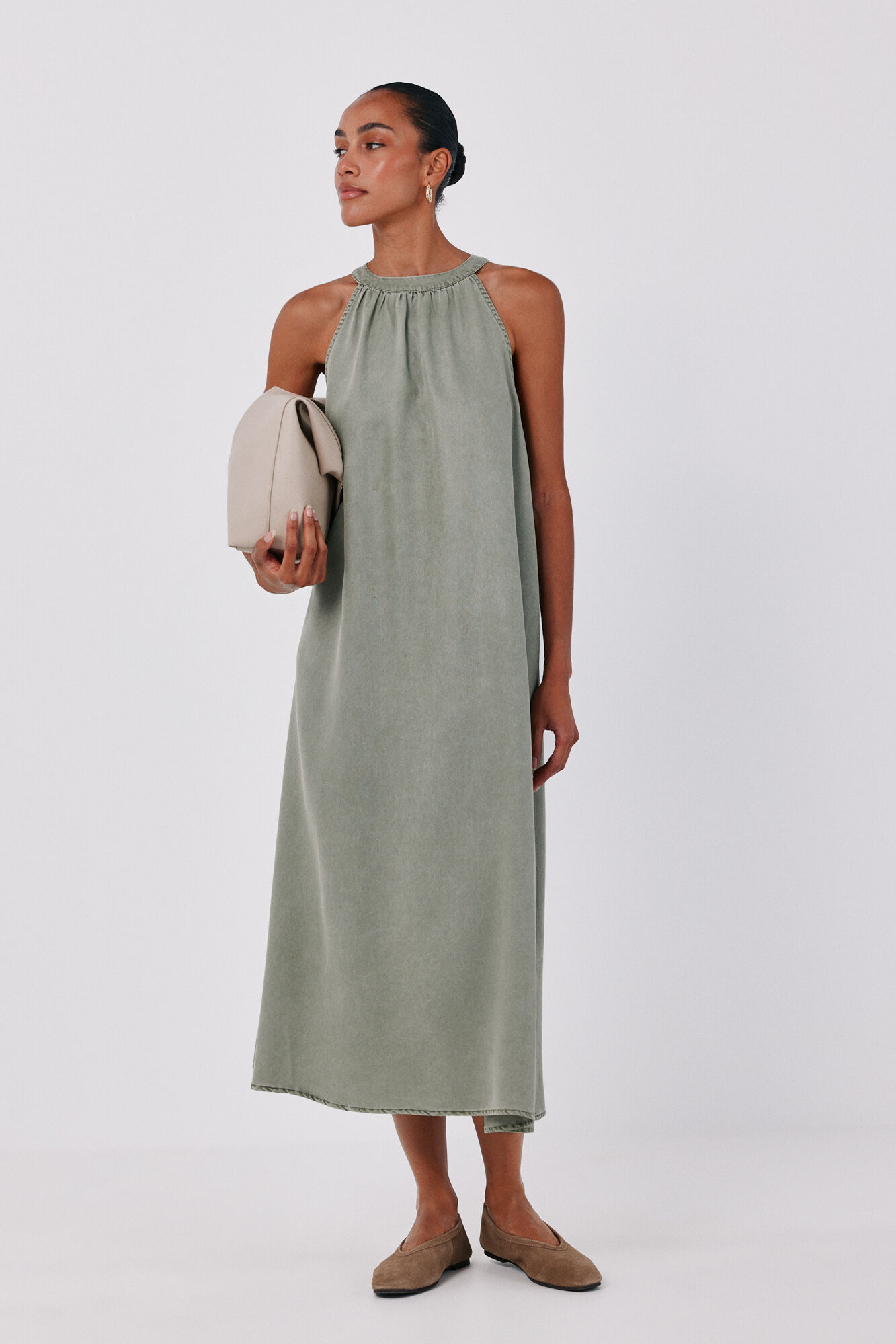 Cortefiel Halterneck denim dress