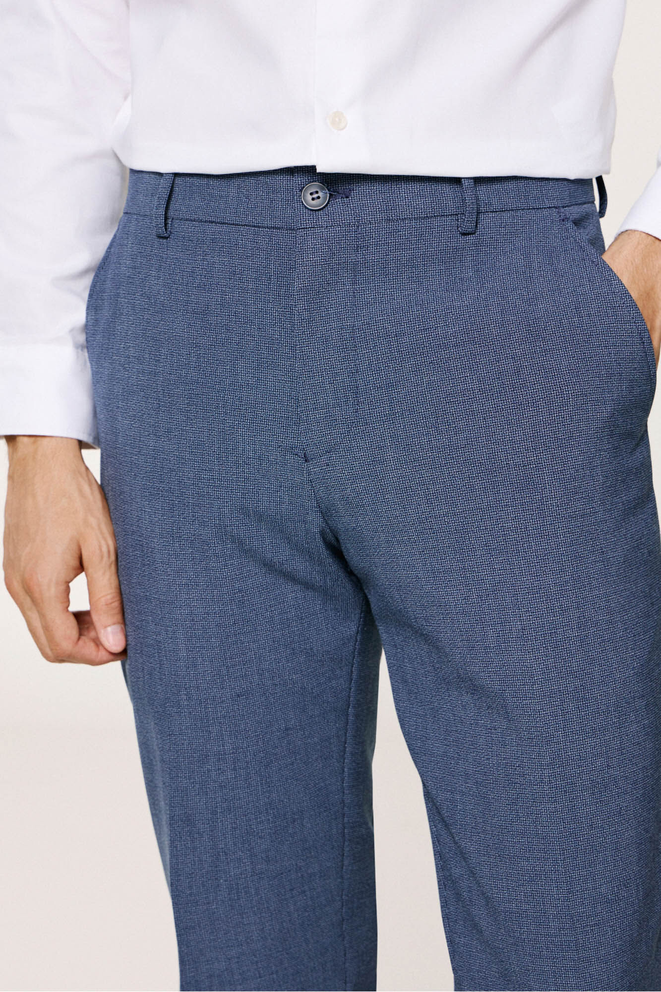 Selected Pantal&oacute;n de traje Slim Fit confeccionado con materiales reciclados. Azul