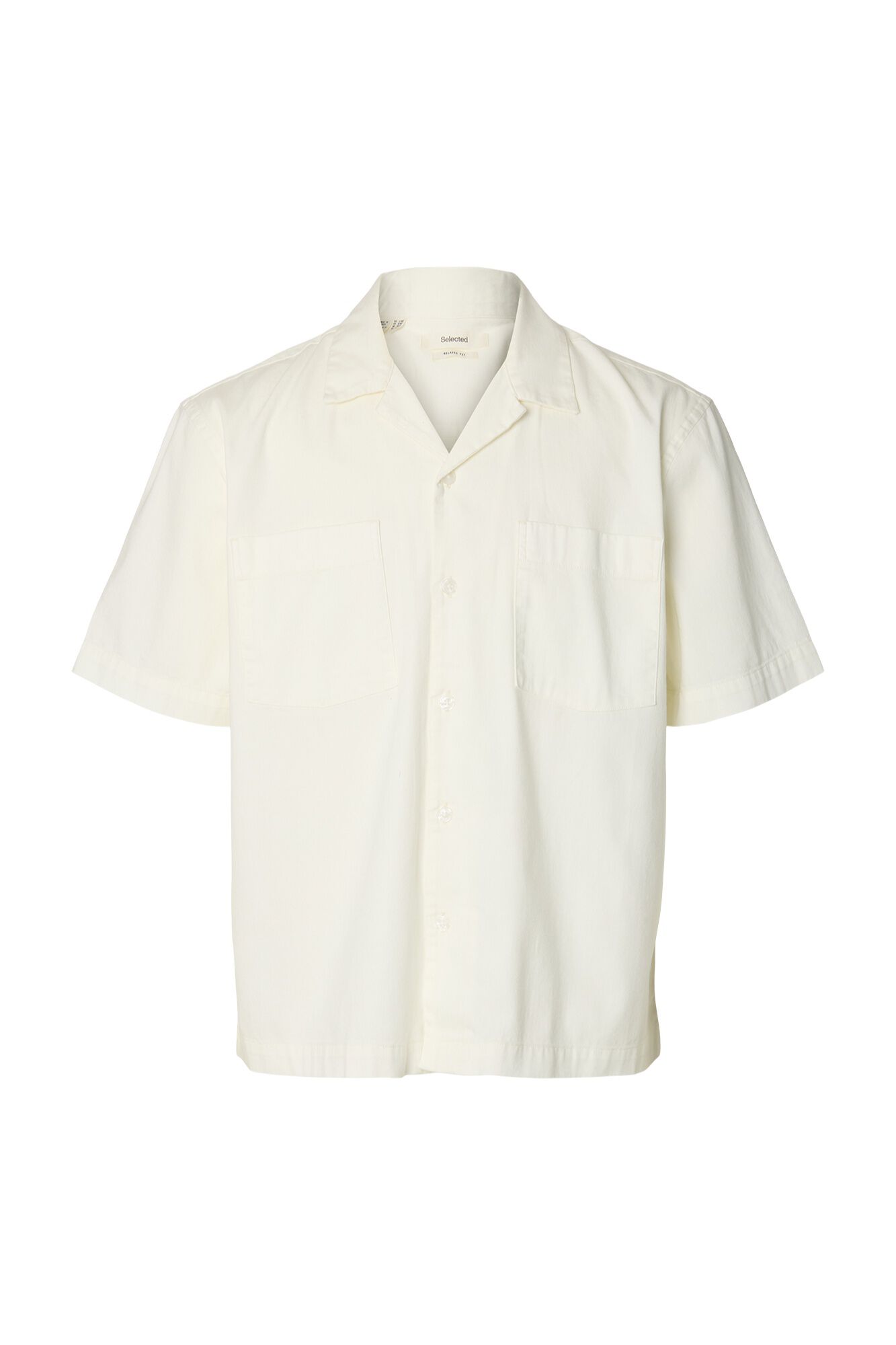 Selected Camisa jeans de manga curta Ecru