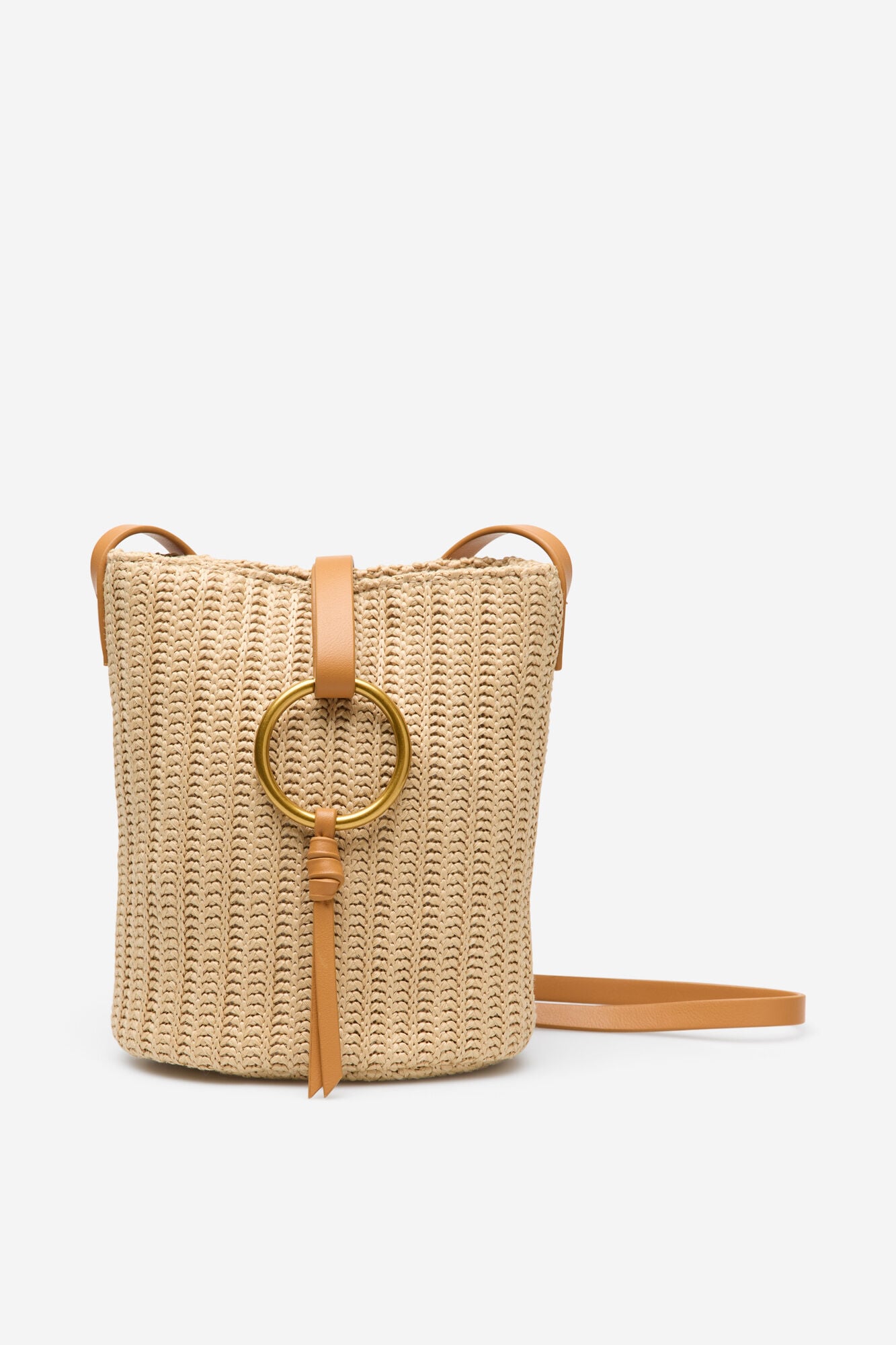 Cortefiel Raffia ring crossbody