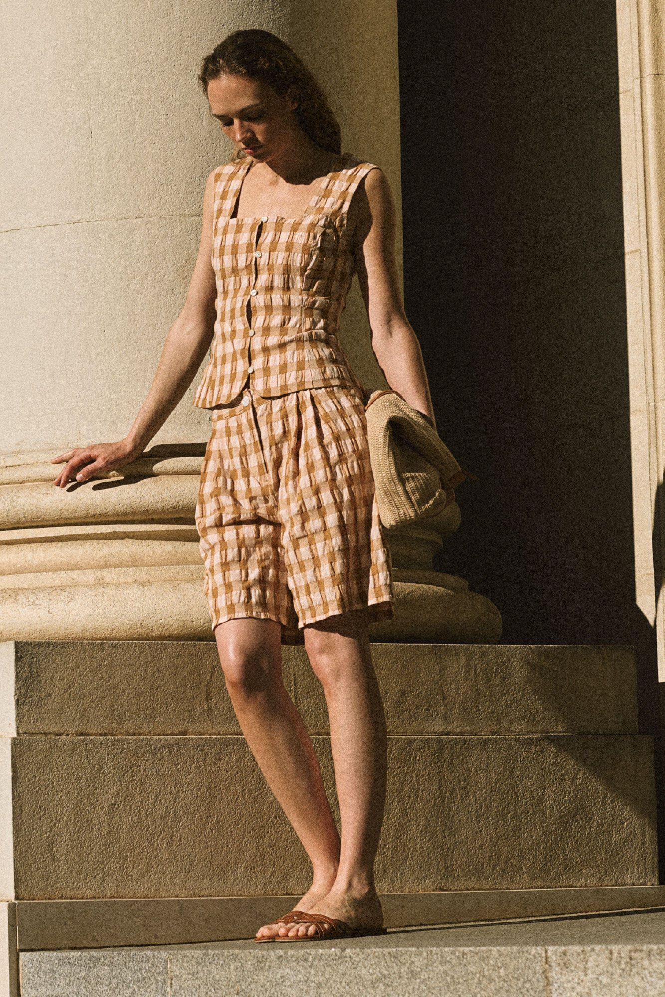 Cortefiel Gingham dress pants