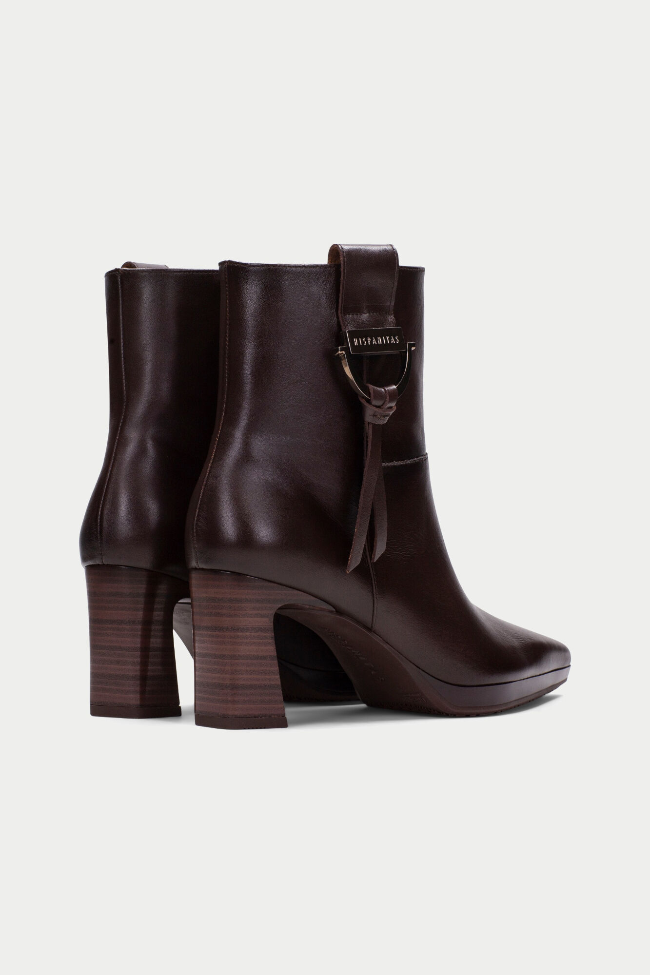 Hispanitas Bangkok side buckle ankle boot Dark brown