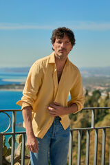 OOTO Cotton linen long sleeve shirt Gold