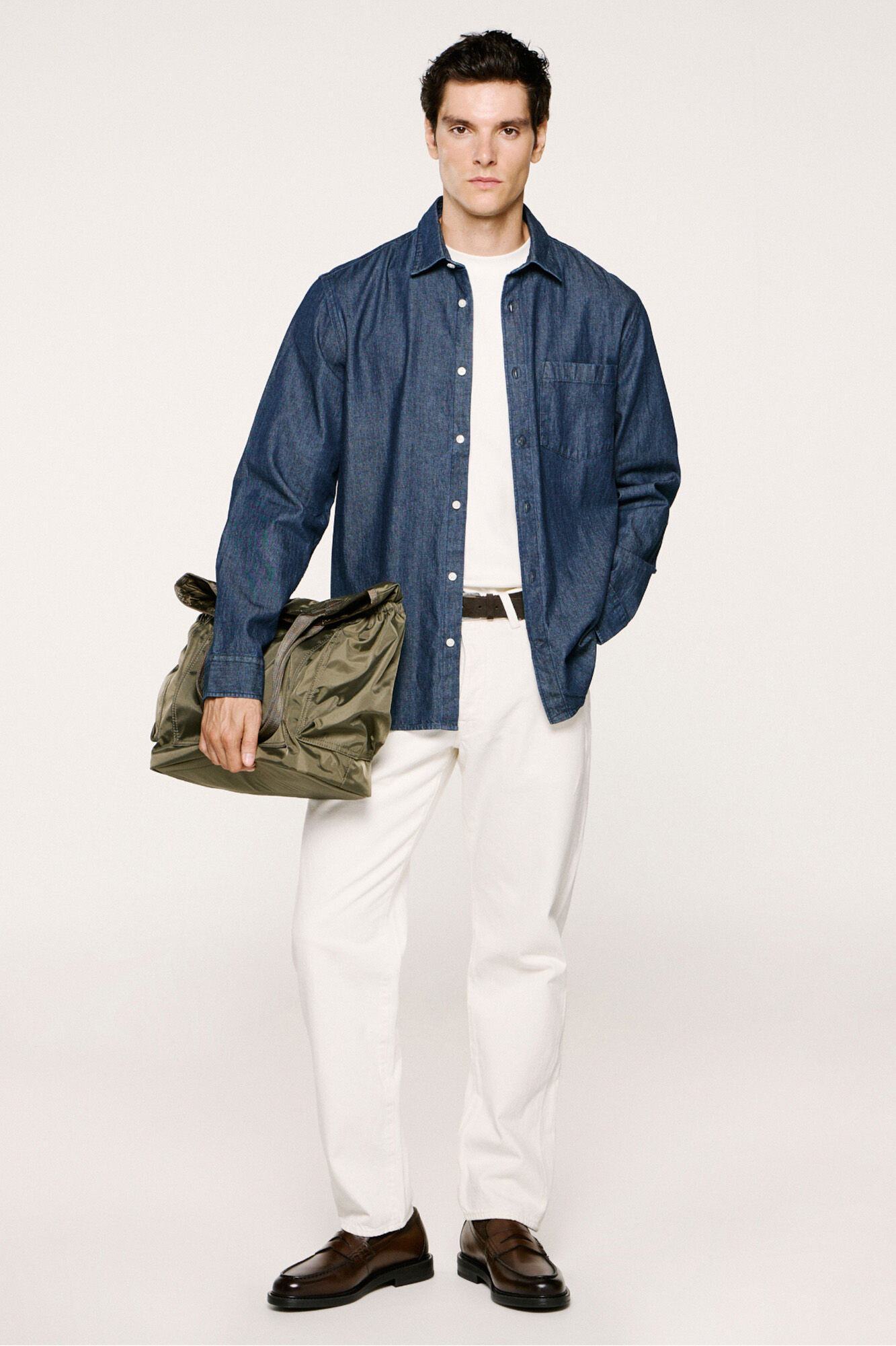 Selected 100% organic cotton lightweight denim shirt