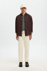 Selected Cal&ccedil;a casual com pregas Tostado