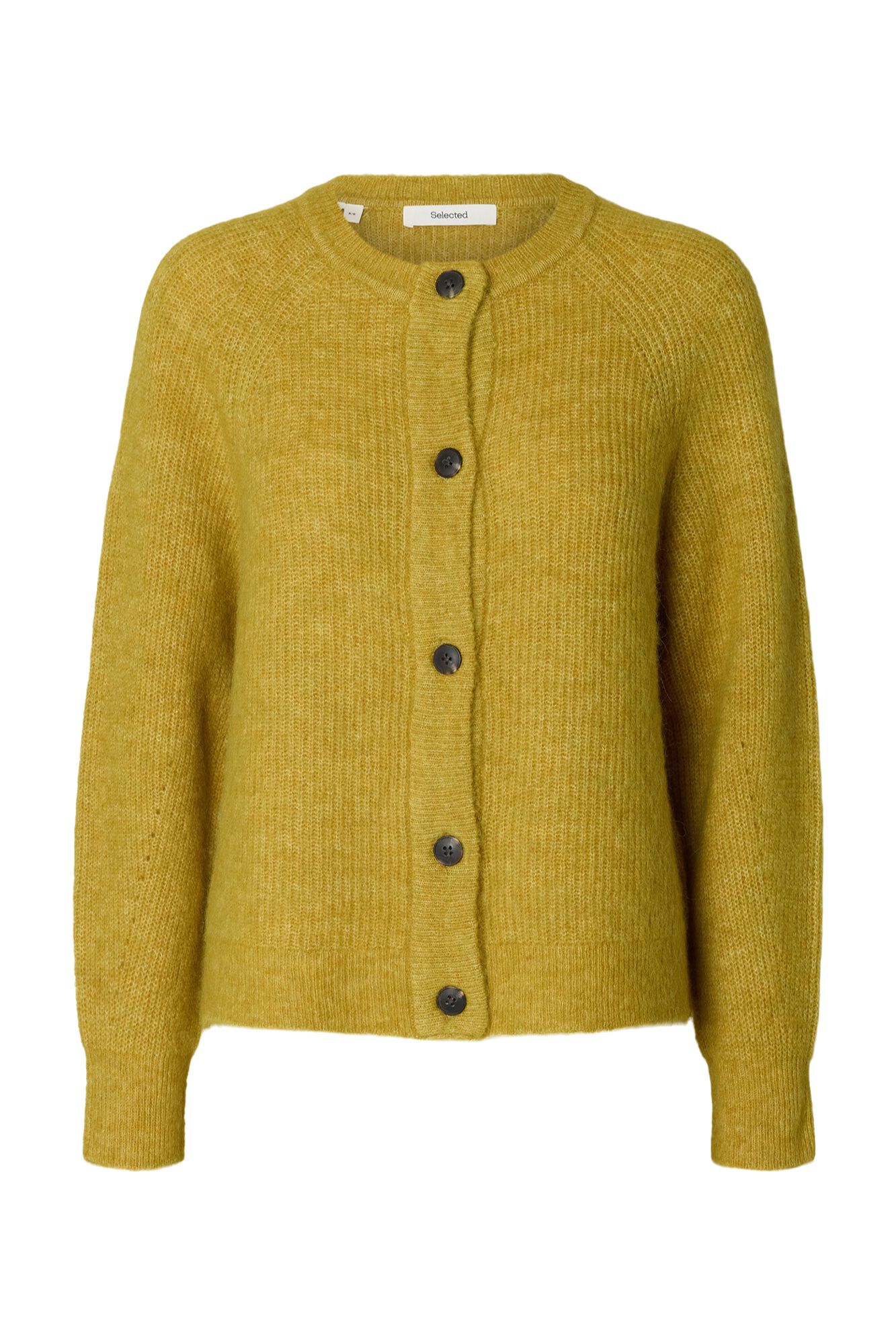 Selected Wool and alpaca cardigan Gold