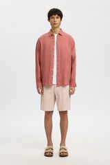 Selected Linen long sleeve shirt Pink