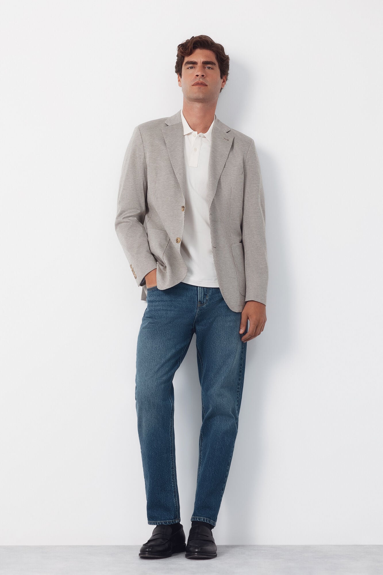 Cortefiel Blazer jersey-knit structure