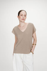 Grace & Mila Top de malha Lurex Tostado