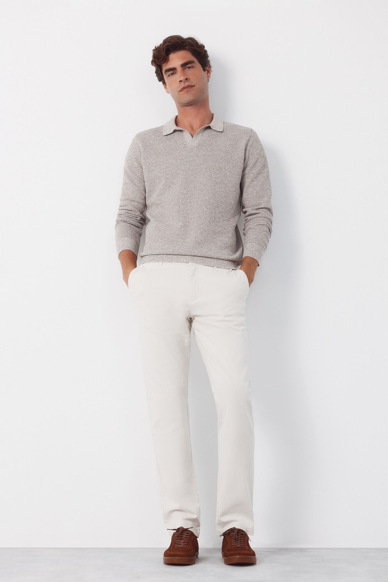 Cortefiel Cotton-linen regular chinos