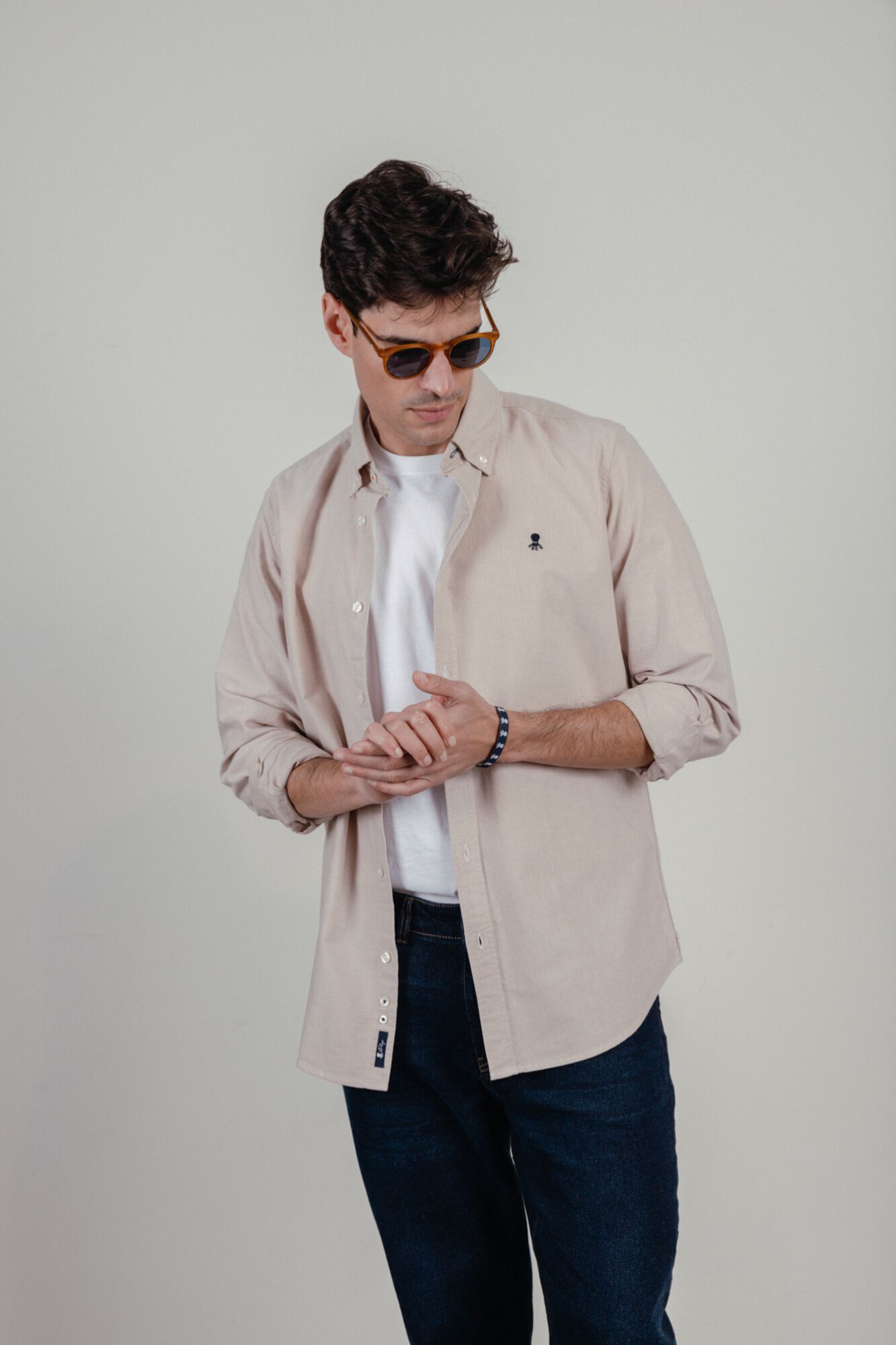 elPulpo Casual oxford shirt Brown