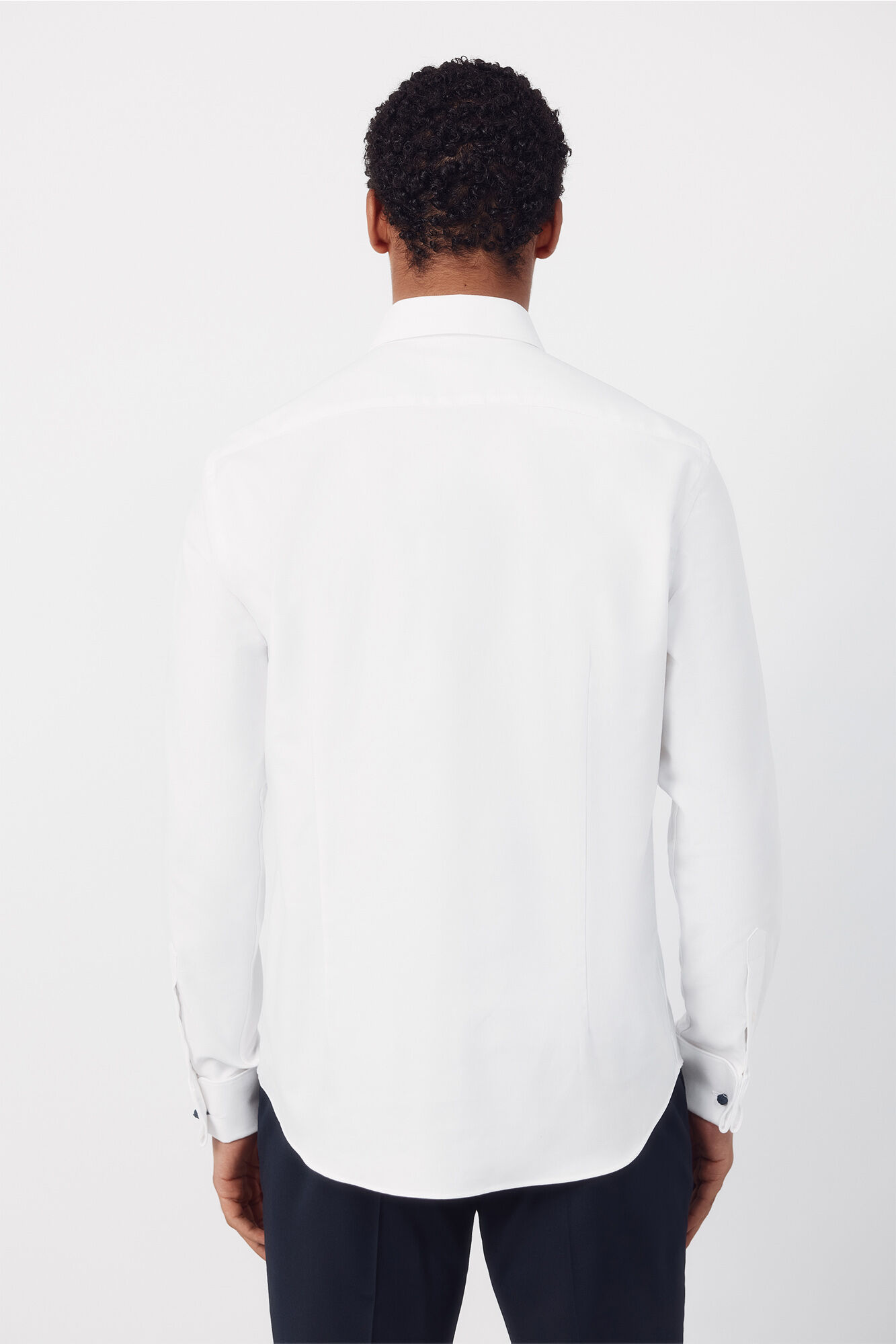 Cortefiel Slim fit easy iron cuff shirt with twin cuffs White