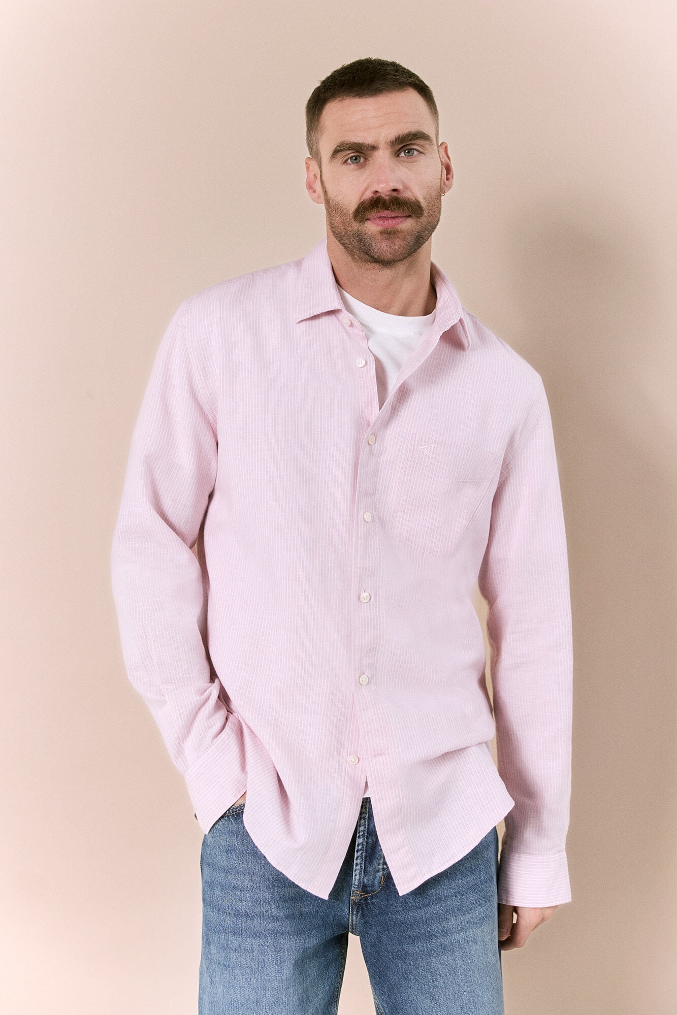 OOTO Cotton linen striped shirt