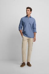 Silbon T-shirt desportiva em linho Azul