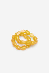 Cortefiel Resin bead bracelet Yellow