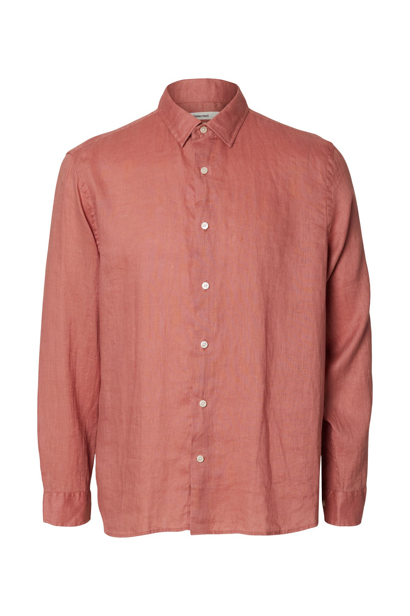 Selected Linen long sleeve shirt Pink