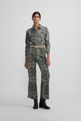 Silbon Macac&atilde;o de veludo cotel&ecirc; com estampado de caxemira Verde
