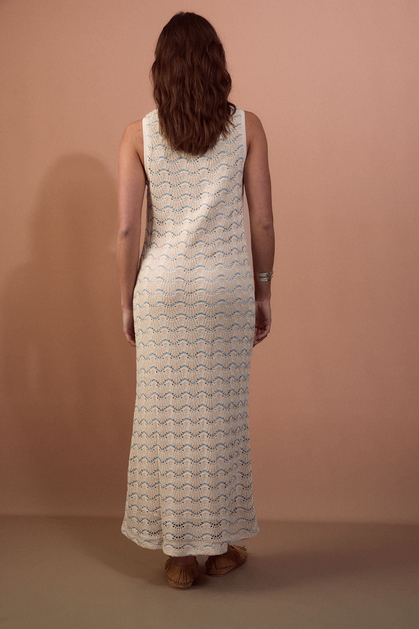 Slowlove Vestido b&aacute;sico em malha Azul