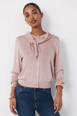Cortefiel Jersey-knit basic jacket Pink