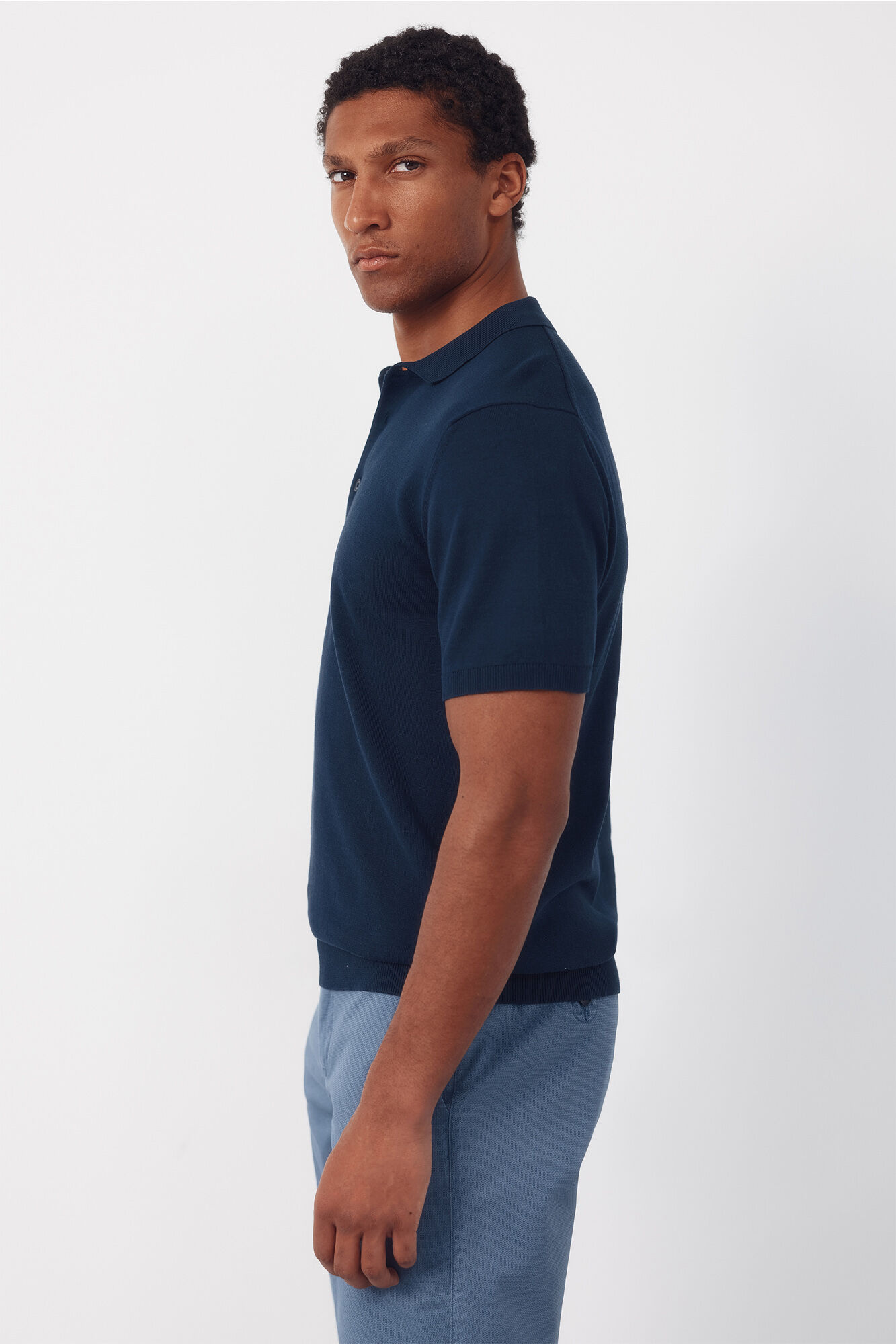Cortefiel Camisola polo b&aacute;sica de manga curta Azul