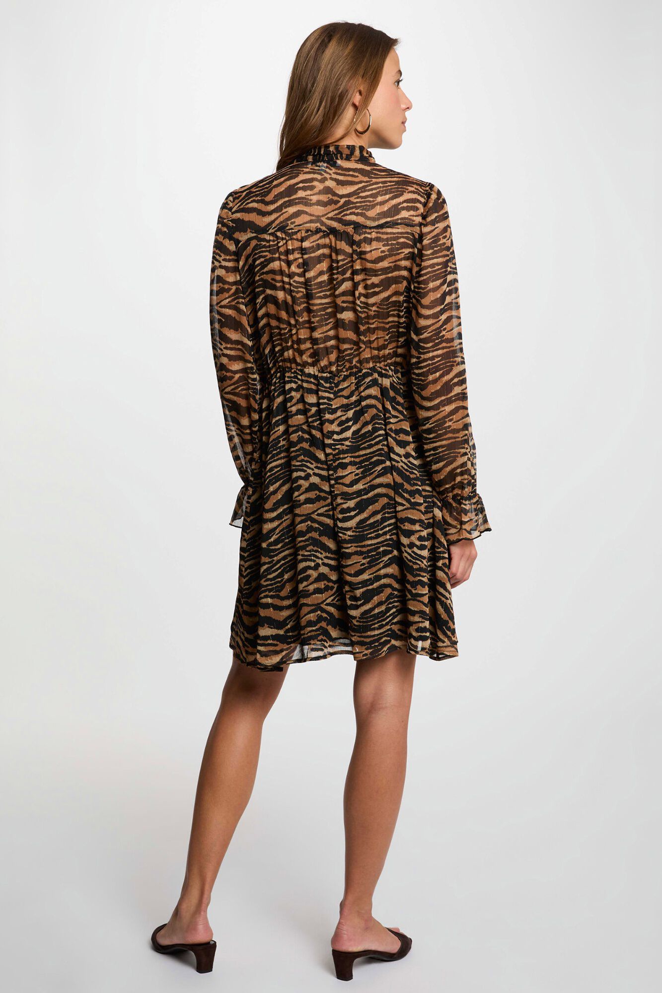 Morgan Chiffon tie-neck dress Multicolour