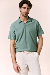 OOTO Piqu&eacute; V-neck polo shirt Green