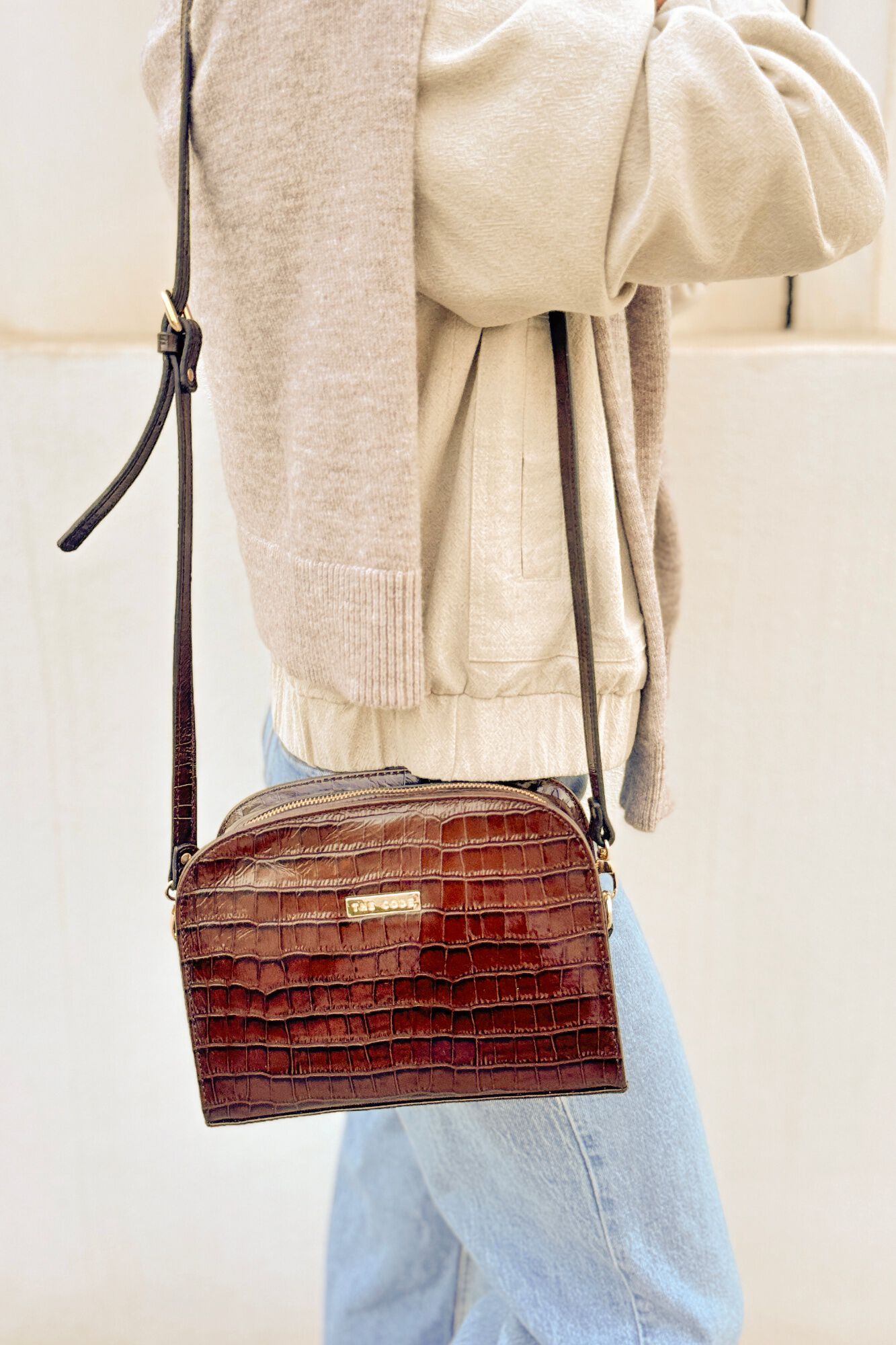 The Code Bolsa a tiracolo Casandra em pele