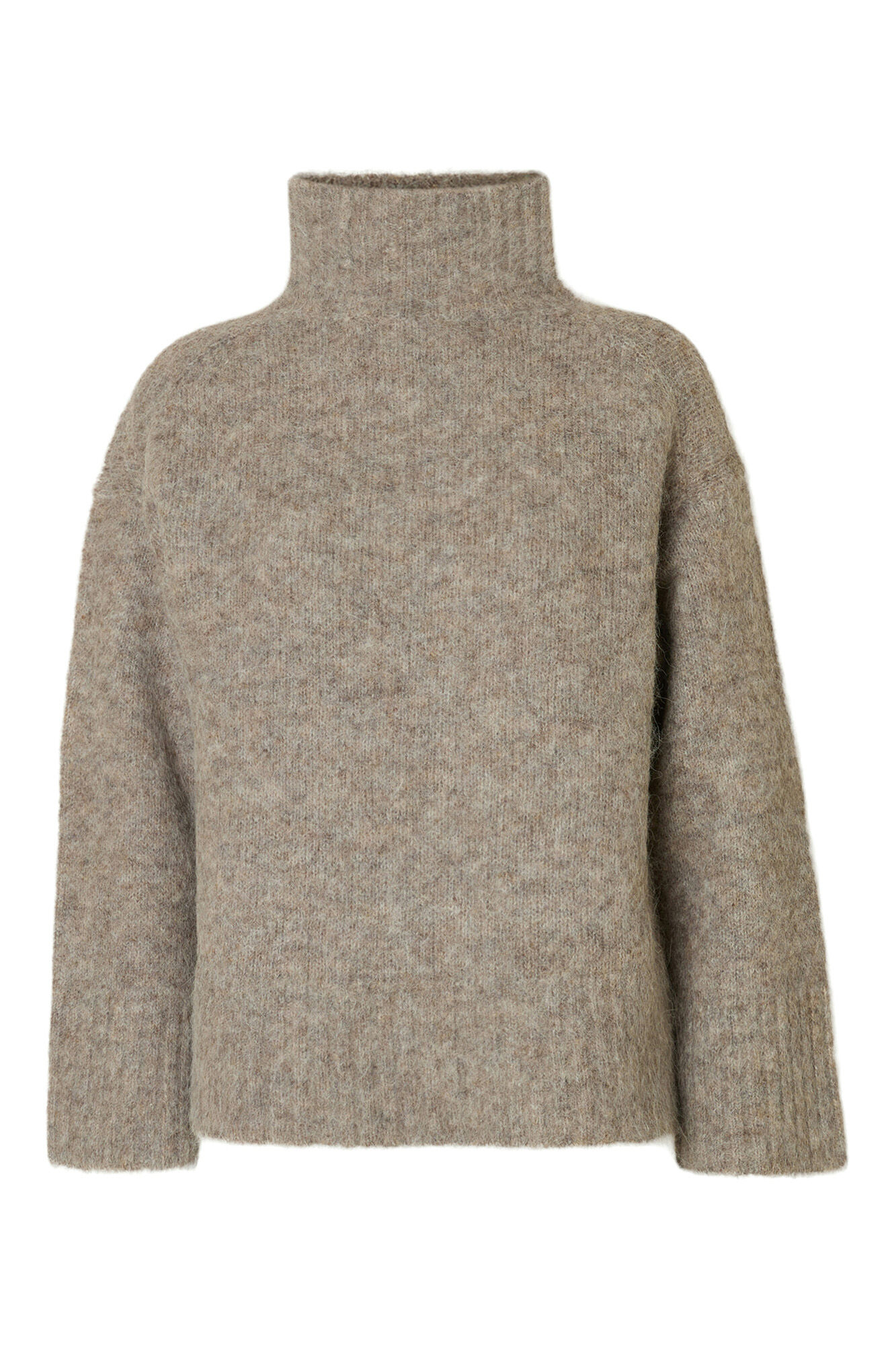 Selected Alpaca high neck jumper Beige