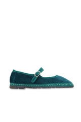 Flabelus Velvet Mary Jane Dark green