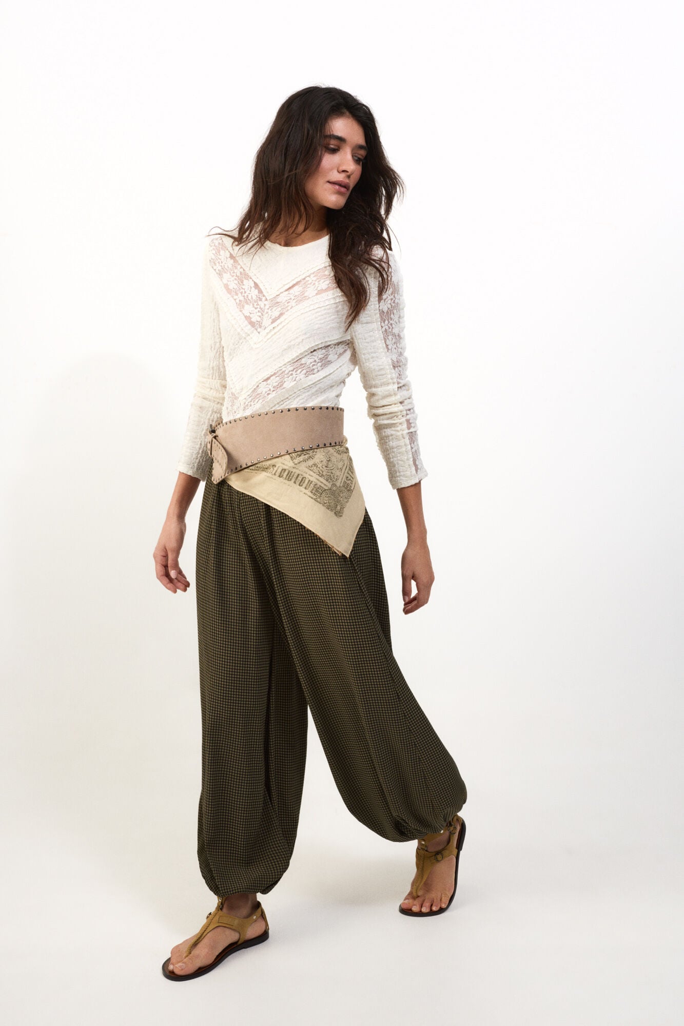 Slowlove Plaid harem trousers