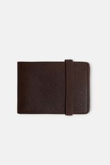 Silbon Leather multi-compartment wallet Dark brown