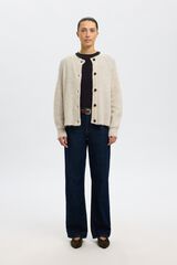 Selected Wool and alpaca cardigan Beige