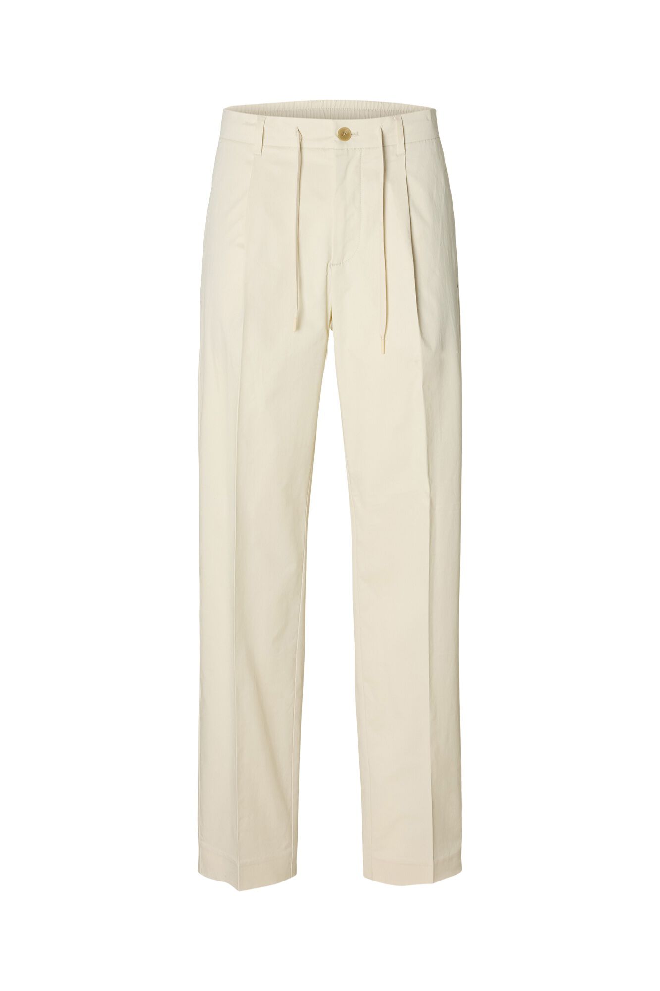Selected Cal&ccedil;a casual com pregas Tostado